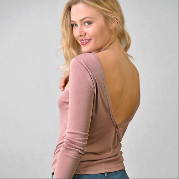New Long Sleeve Top with Plunge Back - Picture 4 of 8